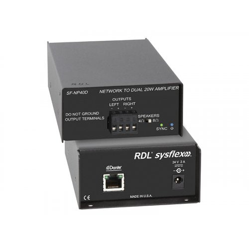 RDL SF-NP40D Amplificateur de puissance stéréo Dante vers 40 W