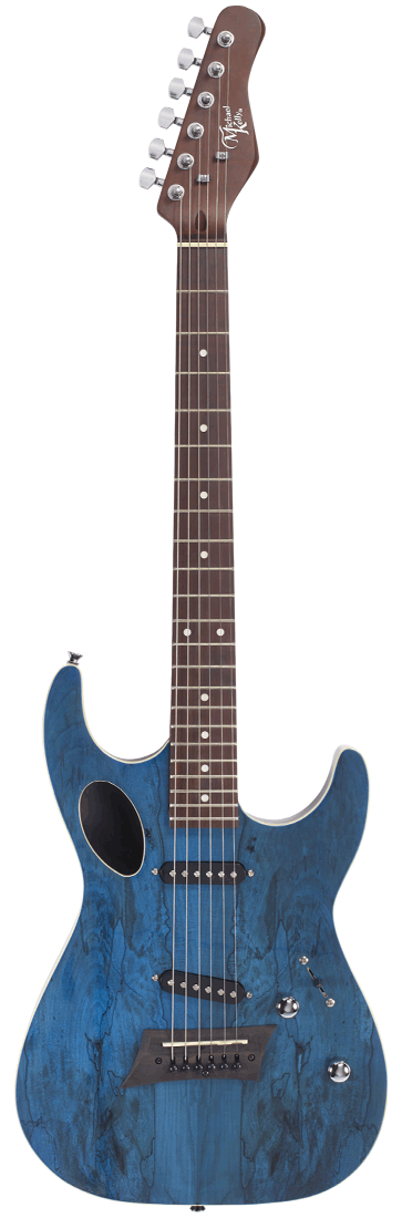 Michael Kelly MK60HTBMRC Guitare électrique creuse hybride 60 ports Bleu transparent