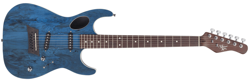 Michael Kelly MK60HTBMRC Guitare électrique creuse hybride 60 ports Bleu transparent