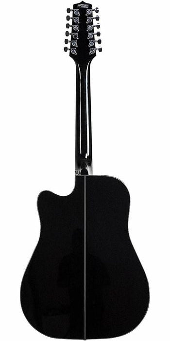 Takamine GD30CE-12BLK - Guitare électrique acoustique Dreadnought Cutaway 12 cordes avec préampli et accordeur - Noir