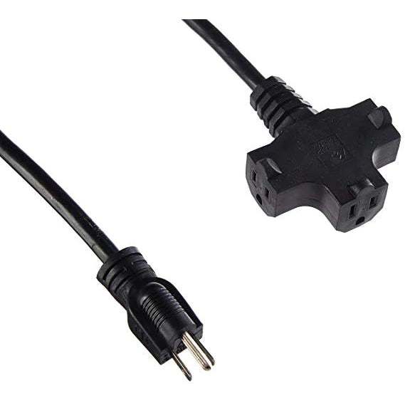 American DJ EC123-3FER25 Accu-Cable 3-Wire Edison AC Extension Cord with Three Plugs 12 AWG (Black) - 25'