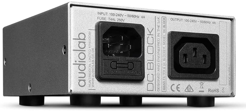 Audiolab DCBLOCKS Block Filtre secteur de qualité audio et bloqueur de courant continu - Argent