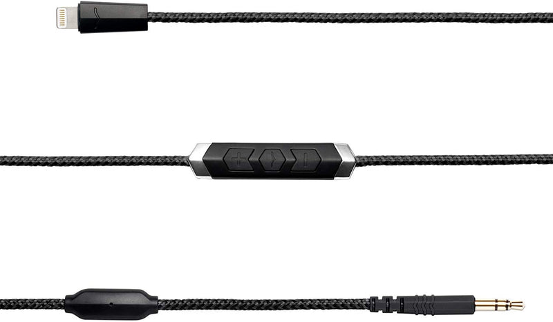 V-Moda C-3SLDA-BLACK Speakeasy DAC/Amp 3-Button Lightning Cable (Black)