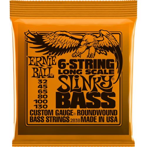 Ernie Ball Bass 6-Str Slinky 2838Eb Long Scale Slinky Nickel Wound Electric Bass Strings 6-String Set 032 - 130 - Red One Music