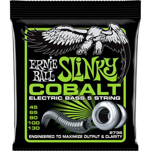 Ernie Ball Cobalt Bass 5-Str Slinky 2736Eb Cobalt Slinky Electric Bass Strings 5-String Set 045 - 130 - Red One Music