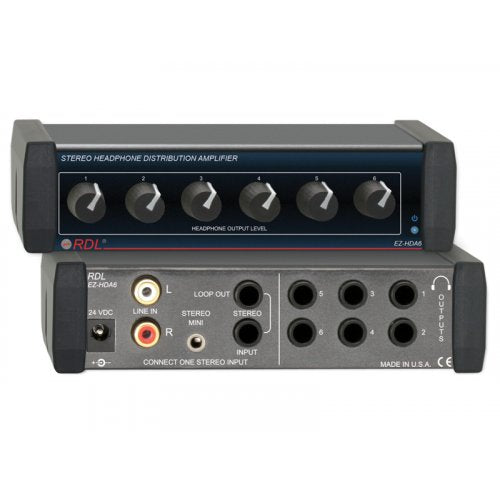 RDL EZ-HDA6 Amplificateur de distribution pour casque stéréo 1x6