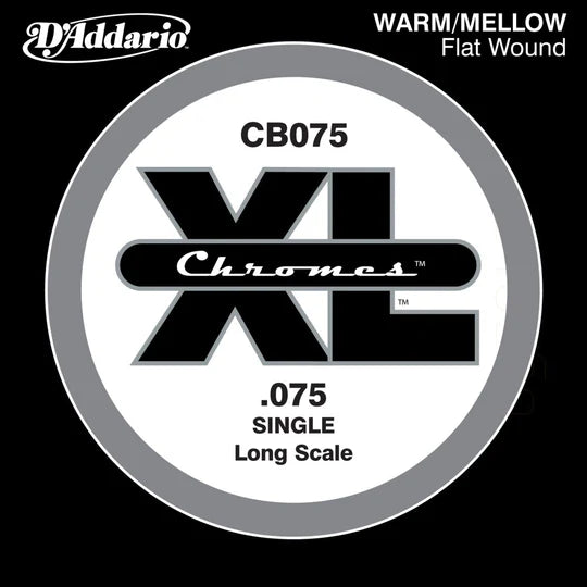 D'Addario CB075 XL Chromes Flat Wound Bass Single String .075