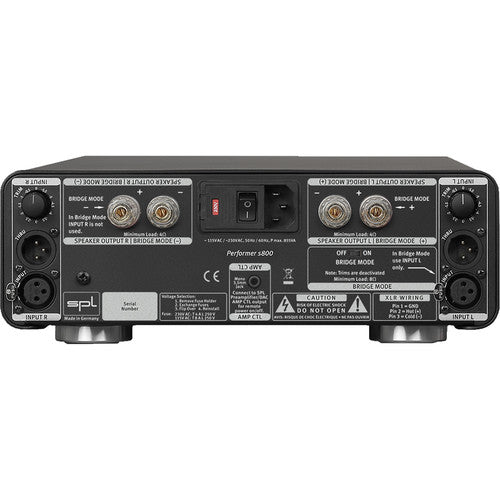 Amplificateur de puissance stéréo SPL PERFORMER S800 avec technologie VOLTAiR - Noir