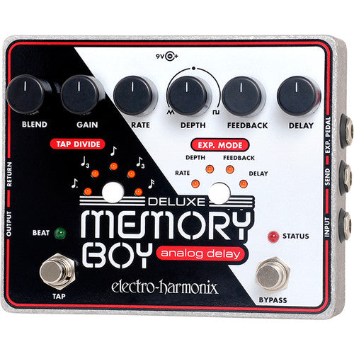 Retard analogique Electro-Harmonix DELUXE MEMORY BOY avec pédale Tap Tempo