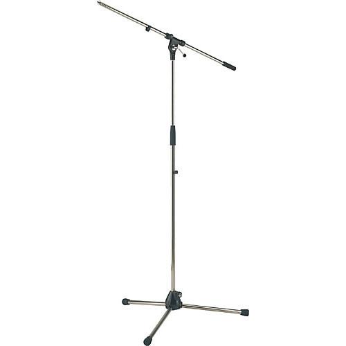 K&M 210/20 Nickel Tripod Microphone Stand With Boom Nickel - Red One Music