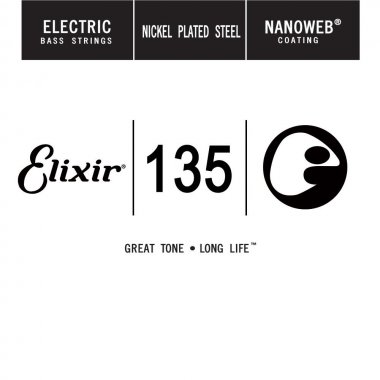 Elixir 15435 Corde de basse électrique avec revêtement Nanoweb - .135