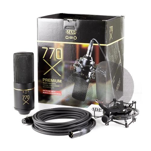 MXL 770X Multi-Pattern Vocal Condenser Microphone Package - Red One Music