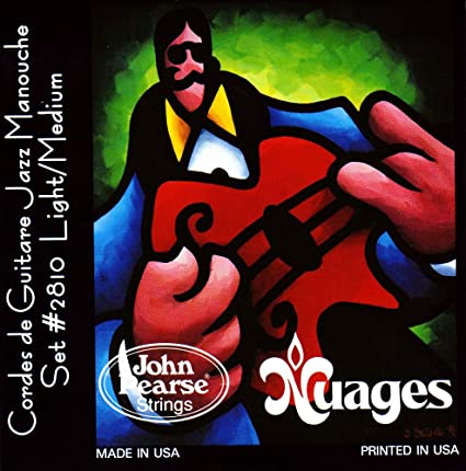 John Pearse JP2810LM Nuages Jazz Manouche Cordes pour guitare légère/moyenne