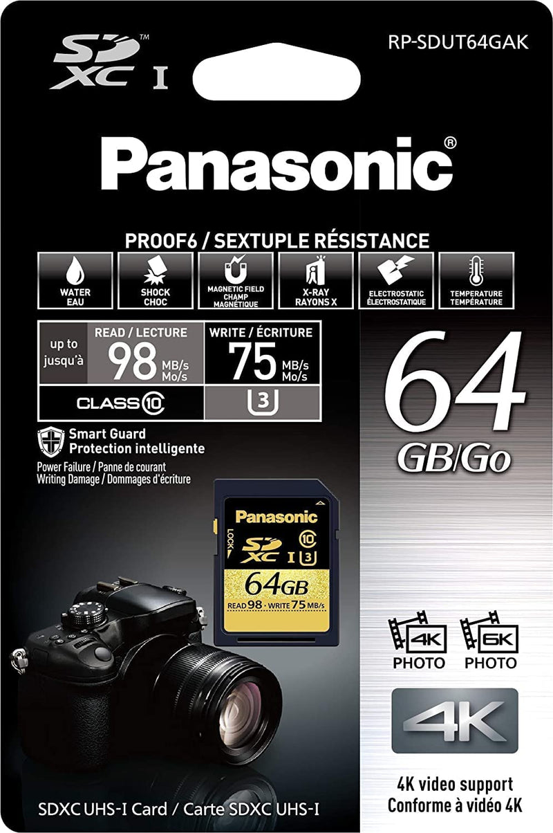 Carte mémoire Panasonic RPSDUT64GAKK 64 Go U3 SDXC 