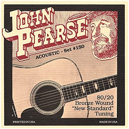 John Pearse JP150 80/20 Cordes de guitare acoustique Bronze "New Standard" Tuning