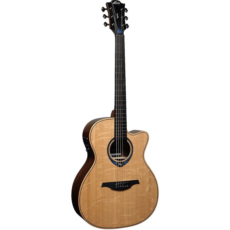Lag Guitars THV30ACE Tramontane HyVibe 30 Auditorium Cutaway Acoustic Electric Guitar w/ Hardcase - Natural