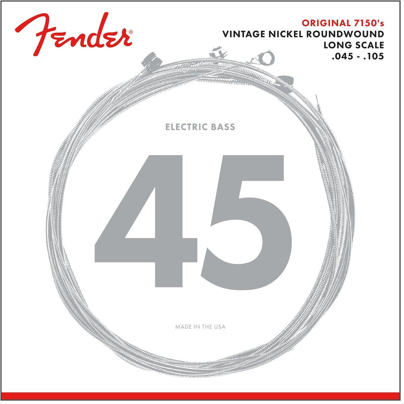 Fender 7150M Pure Nickel Roundwound Long Scale Electric Bass Guitar Strings Medium - Red One Music