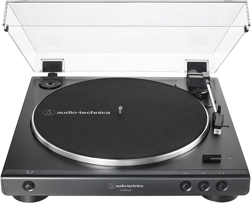 Audio-Technica AT-LP60XUSB-BK Platine vinyle stéréo entièrement automatique à entraînement par courroie - Noir 