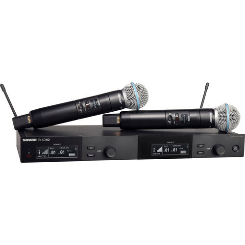 Shure SLXD24D/B58 Système de microphone portable numérique sans fil double canal avec capsules Beta 58 (G58 : 470 à 514 MHz)