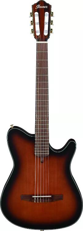 Ibanez FRH10NBSF Guitare électro-acoustique en nylon Thinline (Brown Sunburst)