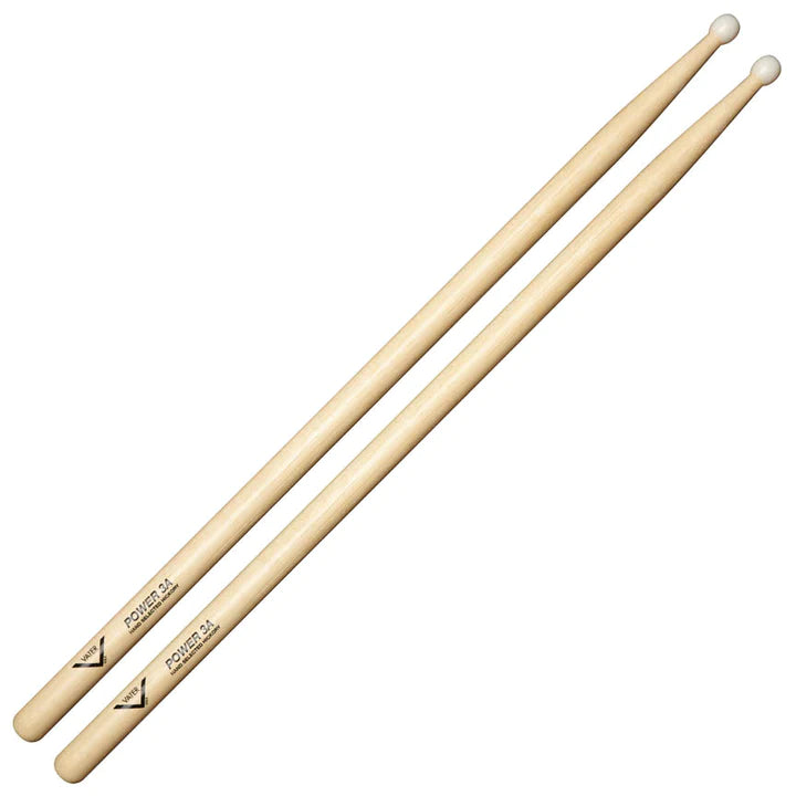 Vater VHP3AN American Hickory Power 3A Nylon Tip Drumsticks