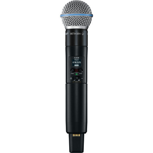 Shure SLXD24D/B58 Système de microphone portable numérique sans fil double canal avec capsules Beta 58 (G58 : 470 à 514 MHz)