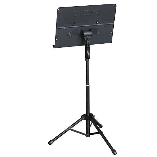 Hercules Bs408B Ez Grip 3-Section Tripod Orchestra Stand W Foldable Desk - Red One Music