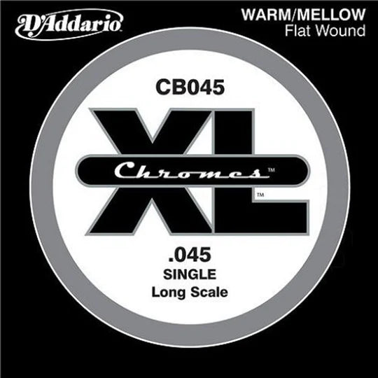 D'Addario CB045 XL Chromes Flat Wound Bass Single String 0.45