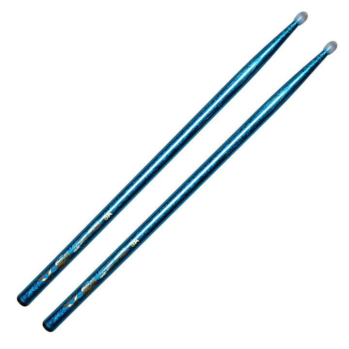 Vater VCB5AN Color Wrap 5A  Nylon Tip Drumsticks (Blue Sparkle)