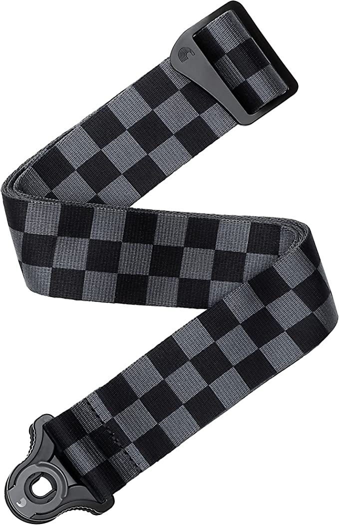 Planet Waves 50BAL12 50mm Auto Lock Guitar Strap (Black & Gray Checkerboard)