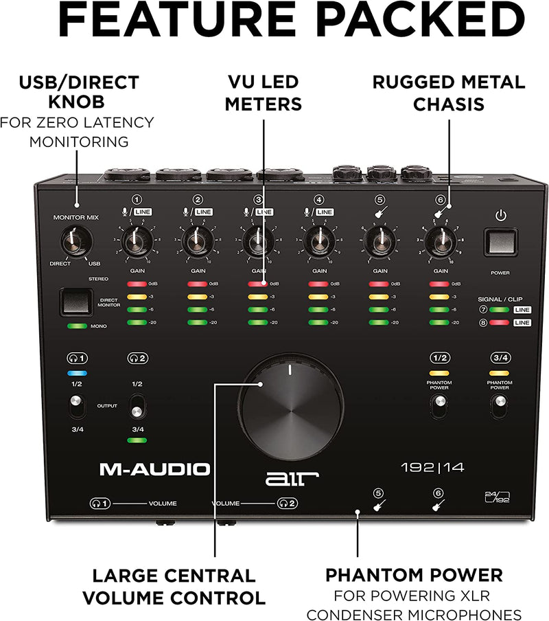 M-Audio AIR192X14XUS Air 192|14 Interface audio USB 8 entrées/4 sorties 24/192