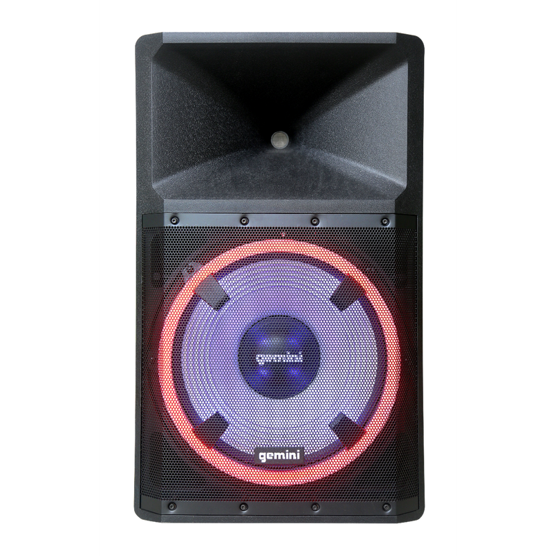 Gemini GSP-L2200PK 2200 Watt Bluetooth Speaker w/Party Lights, Microphone & Speaker Stand