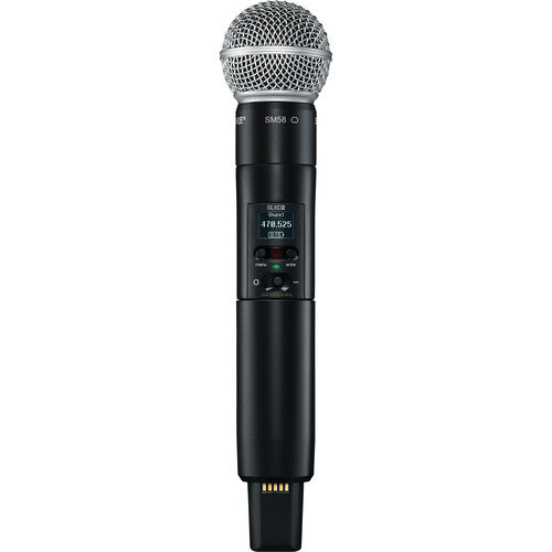Shure SLXD24D/SM58 Système de microphone portable numérique sans fil double canal avec capsules SM58 (J52 : 558 à 602 + 614 à 616 MHz)