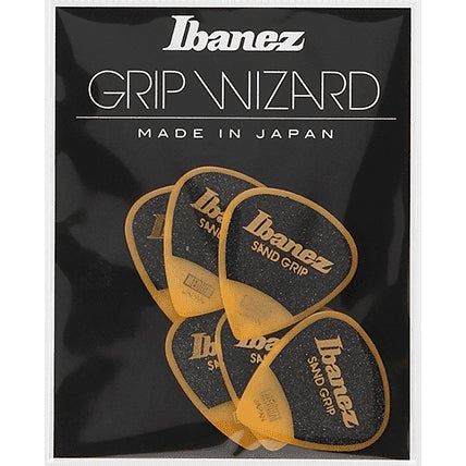 Ibanez PPA16MSGYE Grip Wizard Series Sand Grip Médiators pour guitare 0,8 mm (paquet de 6) – Jaune