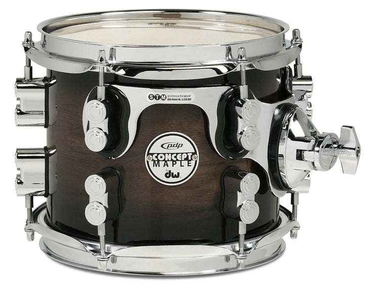 PDP PDCMX0708STWC Concept Series Maple Exotic Suspended Tom (Walnut to Charcoal Burst) - 7" x 8"