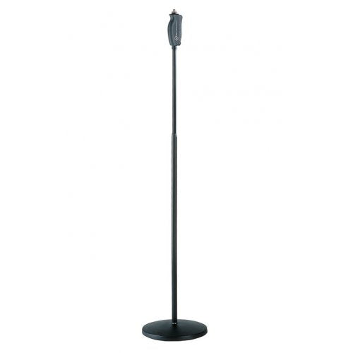 K&M 26085 Black One-Hand Adjustable Microphone Stand With Cast-Iron Base - Red One Music