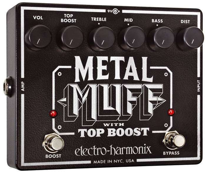 Pédale de distorsion Electro-Harmonix METAL MUFF avec Top Boost