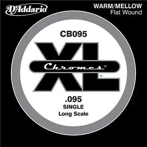 D'Addario CB095 XL Chromes plaie plate basse unique Single String .095