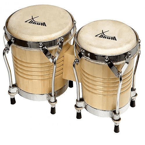 Mano Percussion Mp-1778 Natural 7”  8” Bongo Set With Traditional Rims - Red One Music