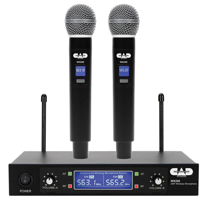CAD WX200 UHF Dual Handheld Microphone System Fixed Frequency