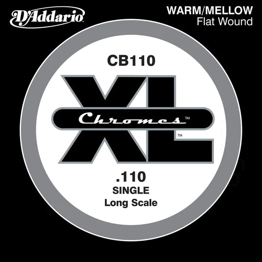 D'Addario CB110 XL Chromes Flat Wound Bass Single String .110