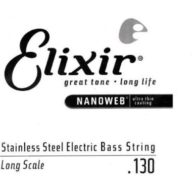 Elixir 13436 Nanoweb Coated Stainless Steel Electric Bass String - .130
