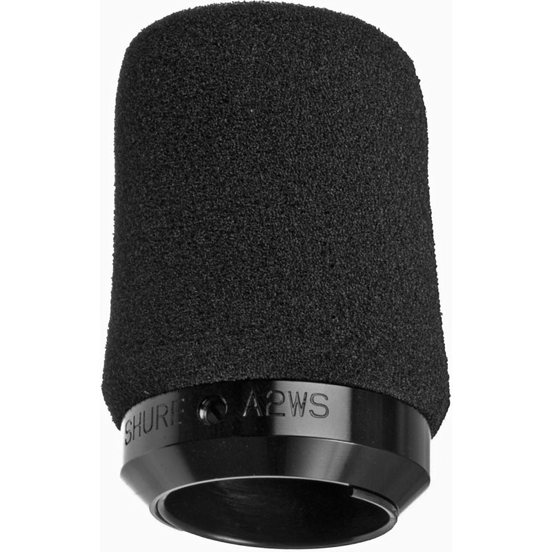 Shure A2WS-BK Bonnette anti-vent en mousse noire avec fonction de verrouillage, à utiliser avec les microphones série 545 et SM57