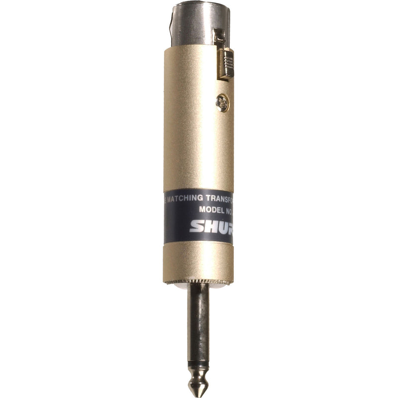 Shure A85F - Low to High Impedance Microphone Matching Transformer - In-Line XLR Female to 1/4" Male (Barrel)