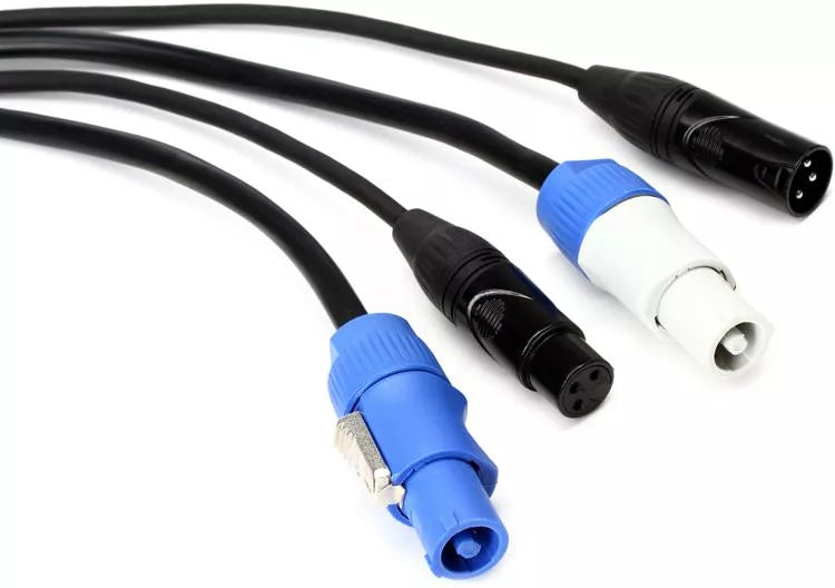 American DJ AC3PPCON12 3-Pin XLR + powerCON In/Out Combo Link Cable (12')