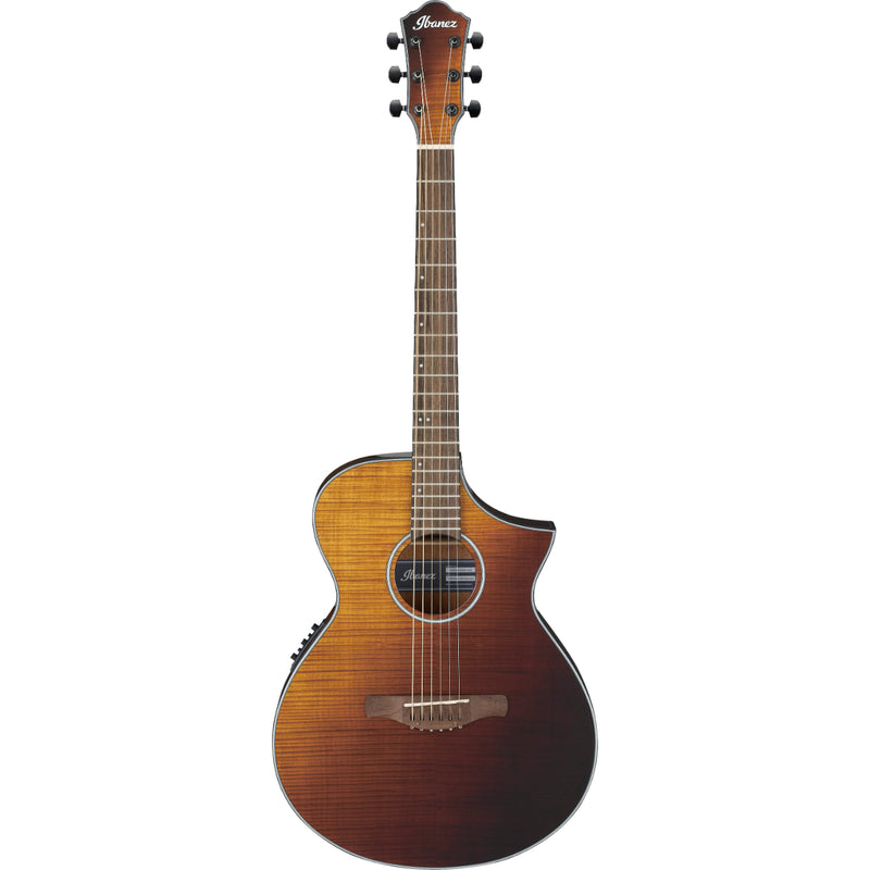Ibanez AEWC32FMASF - AEWC Comfort Body Single Cutaway with Preamp and Tuner Acoustic Guitar - Amber Sunset Fade High Gloss