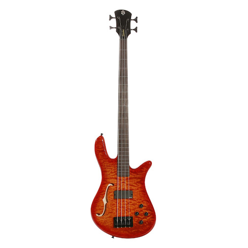 Spector Score4Flamb Spectorcore 4 Amber Burst, Lined Fretless - Red One Music