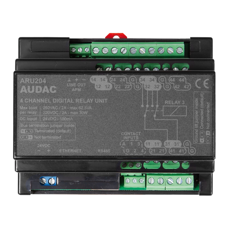 Audac ARU204 Multi-Channel Digital Relay Unit 4 Relays