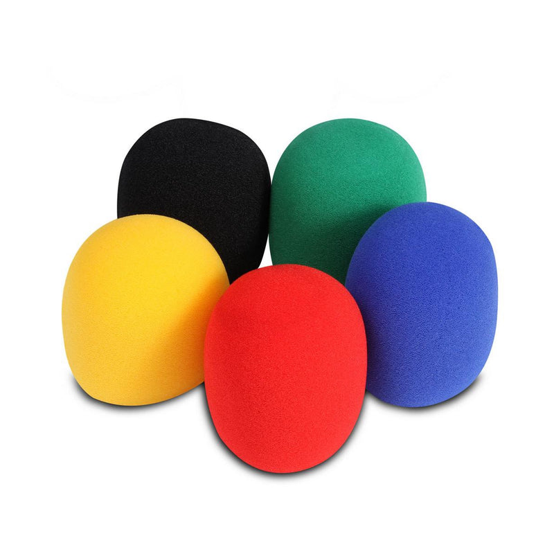 On-Stage ASWS58 Foam Windscreens for Handheld Microphones (5-Pack, Colors)