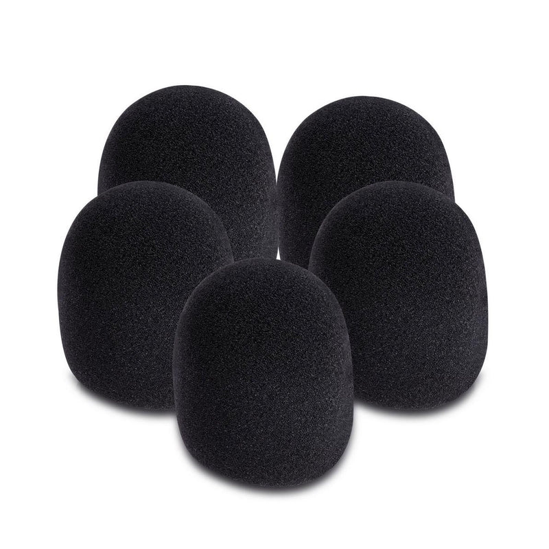 On-Stage ASWS58 Foam Windscreen for Handheld Microphones (5-Pack, Black)